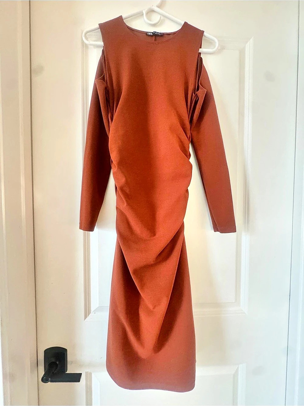ZARA Cutout Midi Dress in Brown Size Medium
